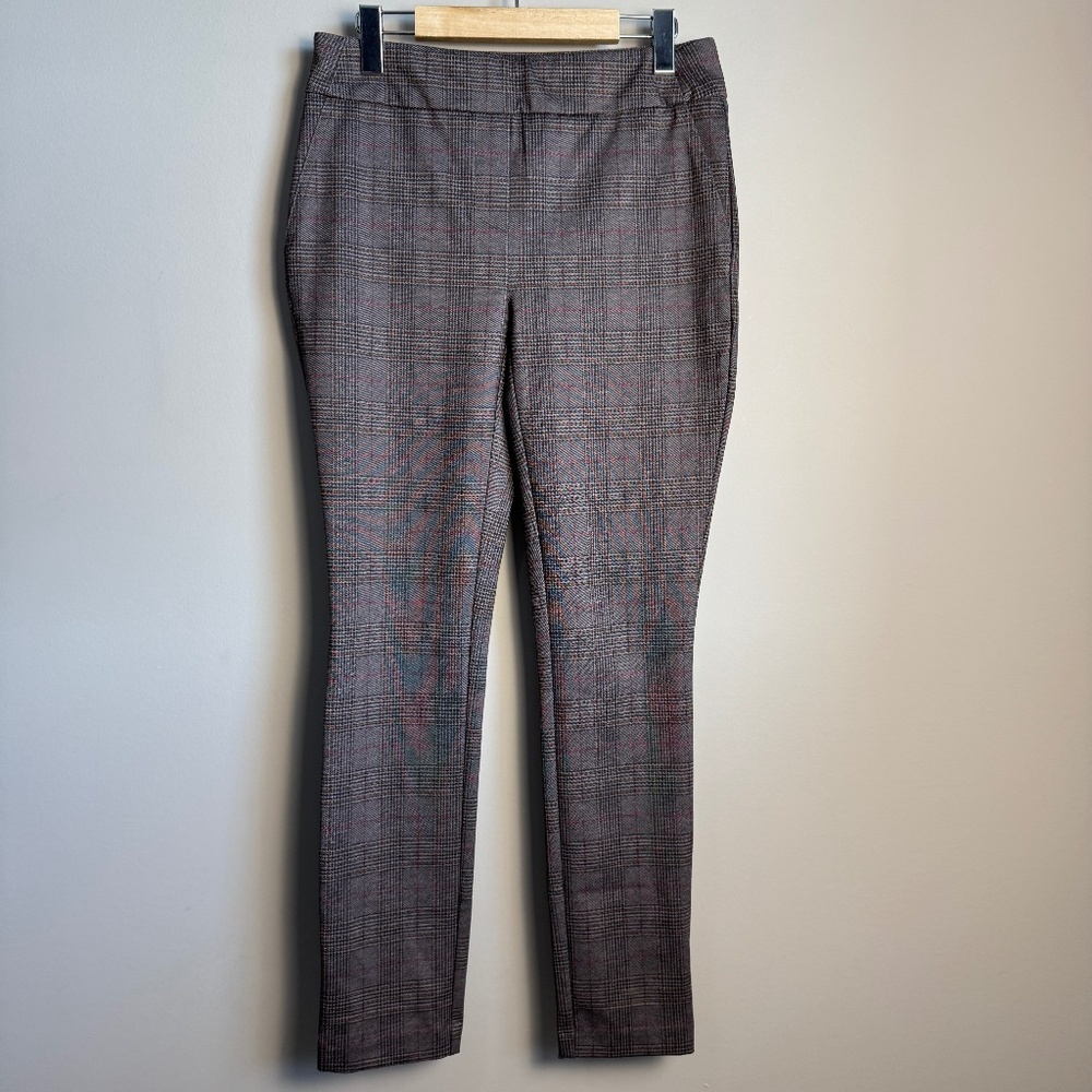 Dalia Women's 4 Plaid Pull-On Stretchy Pants Casual Dress Multicolor Academia